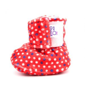 Pantoufles à velcro - Rouge à Petit Pois