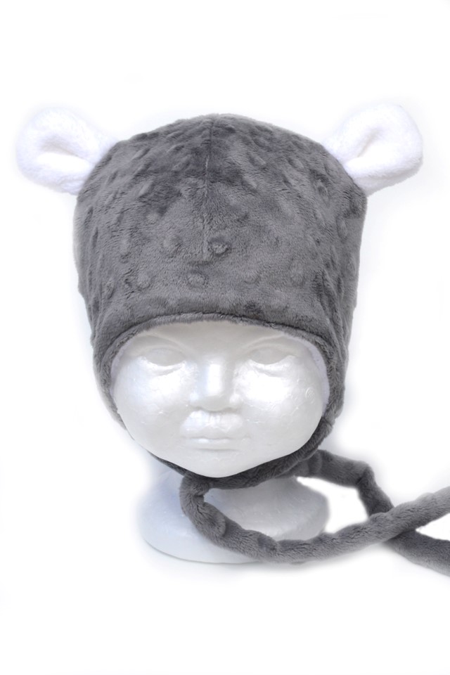 Tuque à oreilles d'ours - Grise