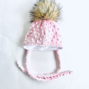 Tuque à pompon  - Rose bébé