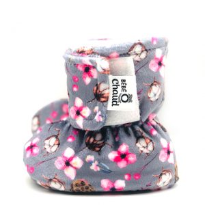 Velcro slippers - Cotton flowers