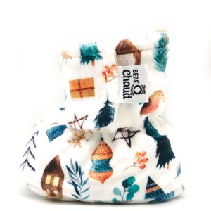 Pantoufles à velcro - Ours de noël