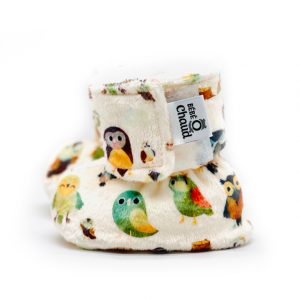 Pantoufles à velcro - Chouette aquarelle