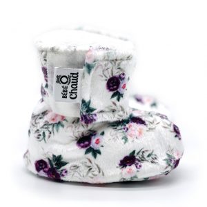 Alternative view of Pantoufles à velcro - Fleur violette blanche