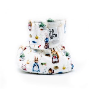 Pantoufles à velcro - Animaux vintage paysanes