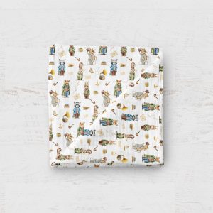 Mousseline - Animaux vintage paysans 24H