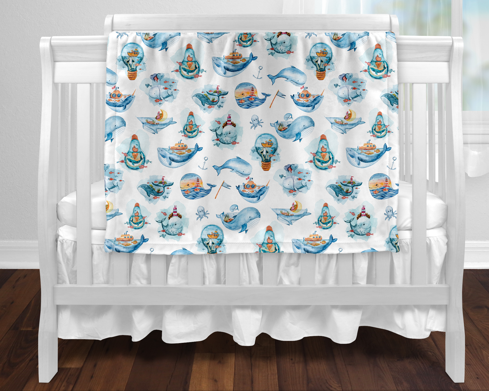 Blanket - Nautical whale