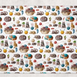 Alternative view of Couverture - Chat et balles de laine