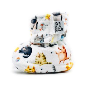 Pantoufles à velcro - Chat moucheté