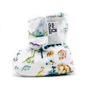 Pantoufles à velcro - Dinosaure aquarelle
