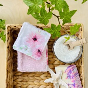 Washable wipes - pink floral