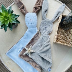 Duo débarbouillette et toutou-doudou lapin - M.Brownie