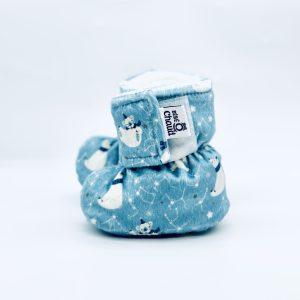 Pantoufles à velcro - Ours céleste bleu