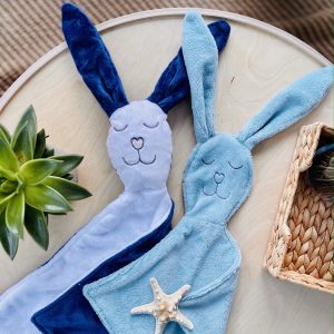 Duo débarbouillette et toutou-doudou lapin - Mme Bleuette