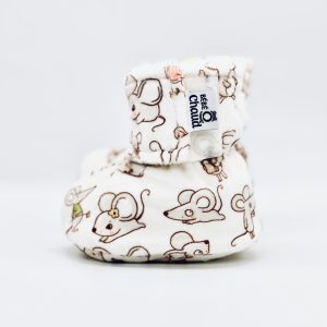 Pantoufles à velcro - Souris brune