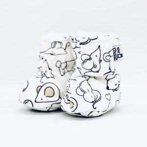 Alternative view of Pantoufles à velcro - Souris noir et blanc