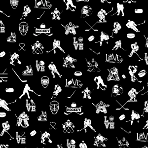 Pantoufles à velcro - Hockey N/B