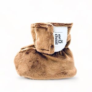 Pantoufles à velcro - Brun sans relief