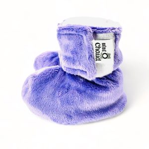 Pantoufles à velcro - Mauve sans relief