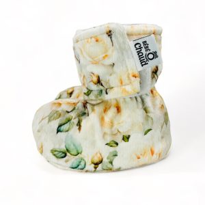 Pantoufles à velcro - Rose blanche