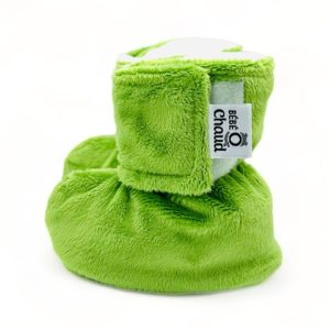 Pantoufles à velcro - Vert pomme sans relief