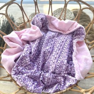 Couverture - Boho mauve endos minky rose 24h