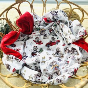 Couverture - Boeuf hivernal endos minky rouge 24h