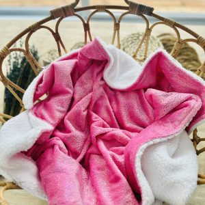 Couverture - Rose à brillants - dos sherpa blanc 24h